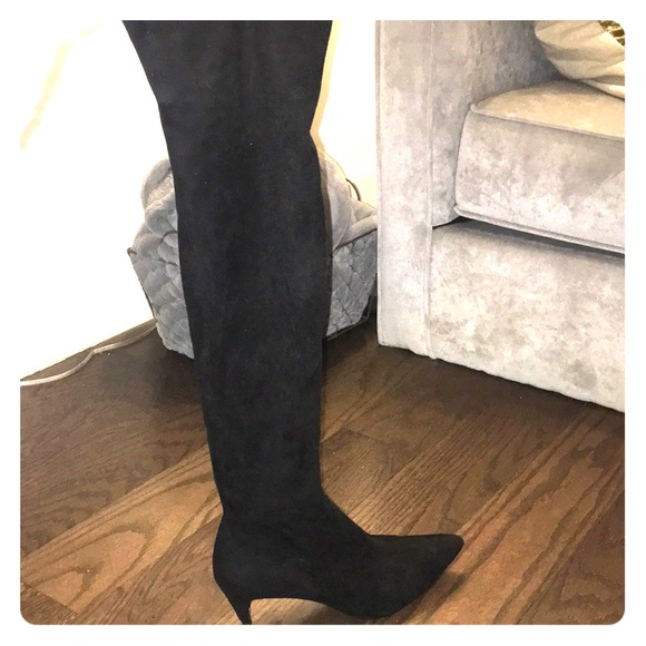 kitten heel over knee boots